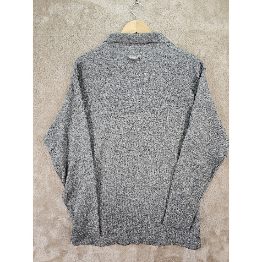 R&R Logo Knit Sweater Quarter-zip Heather Gray Casuals Crewneck - Picture 9 of 10